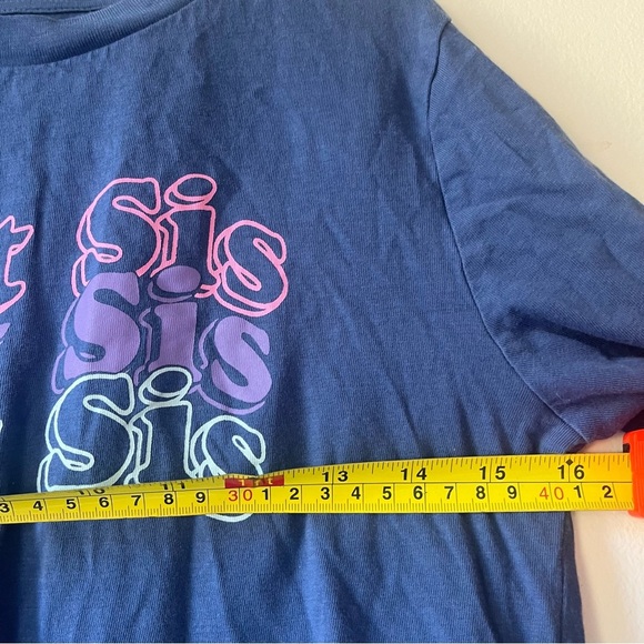 🌼 5/$25 Joe Fresh Kids XL 14 Long Sleeve Tee Best Sis Graphic Shirt Navy Blue - Picture 8 of 8